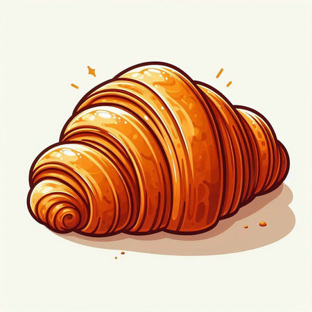 Croissant. Vector illustration of a fresh croissant.のイラスト素材