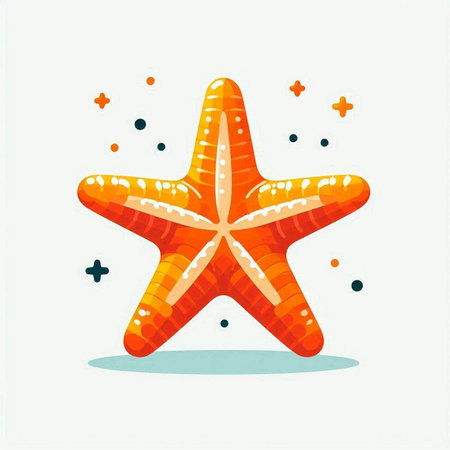 Starfish on a white background. Vector illustration in a flat style.のイラスト素材