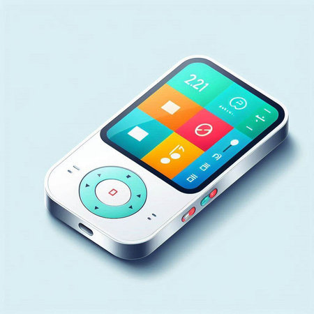 Modern mobile phone with application icons. Vector illustration. Eps 10.のイラスト素材