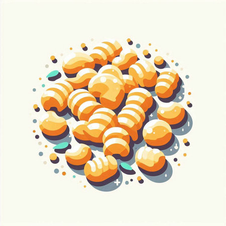 Illustration of a bunch of breads on a white background.のイラスト素材