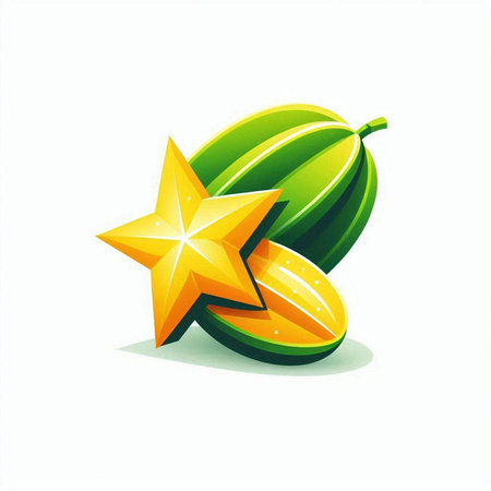 Starfruit icon on white background. Vector illustration. Eps 10.のイラスト素材