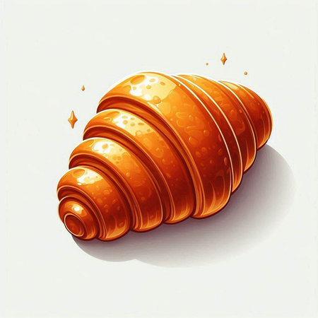 Illustration of a tasty croissant on a white background.のイラスト素材