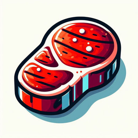 Steak isometric icon, vector illustration isolated on white background.のイラスト素材
