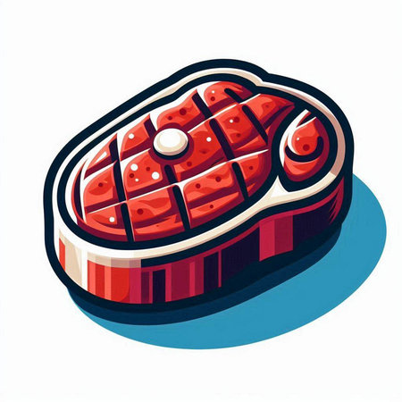 Steak. Vector illustration. Isolated on a white background.のイラスト素材