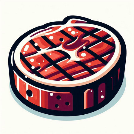 Steak on white background. Vector illustration of a piece of meat.のイラスト素材