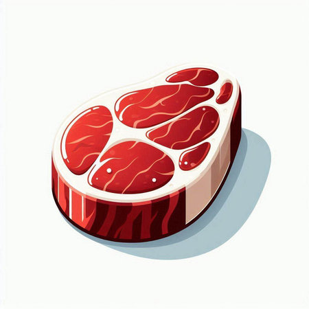 Steak on a white background. Vector illustration. Eps 10.のイラスト素材