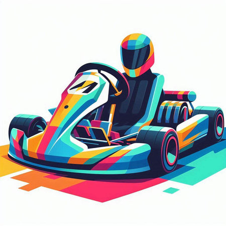 Colorful karting vector illustration on white background. Eps 10のイラスト素材