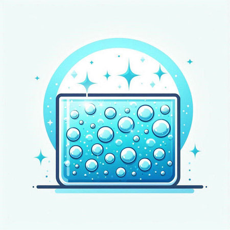 Illustration of water drops on a blue background. Vector illustration.のイラスト素材