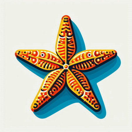 Starfish on a light background. Vector illustration. Eps 10.のイラスト素材