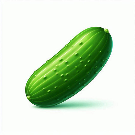 Cucumber isolated on white background. Realistic vector illustration.のイラスト素材
