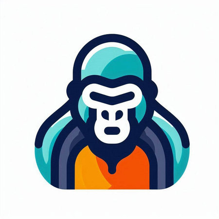 Monkey icon. Vector illustration of a monkey on a white background.のイラスト素材