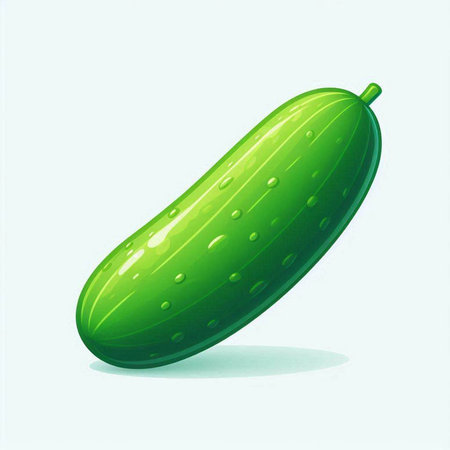 Cucumber on white background. Vector illustration. Eps 10.のイラスト素材