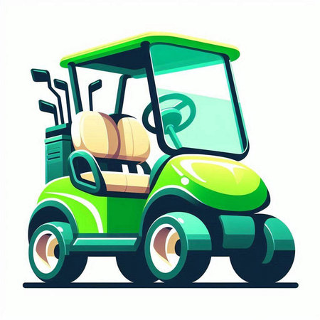 Golf cart on a white background. Vector illustration. Eps 10のイラスト素材