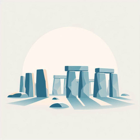 Stonehenge in South Korea. Vector illustration of stonehenge.のイラスト素材