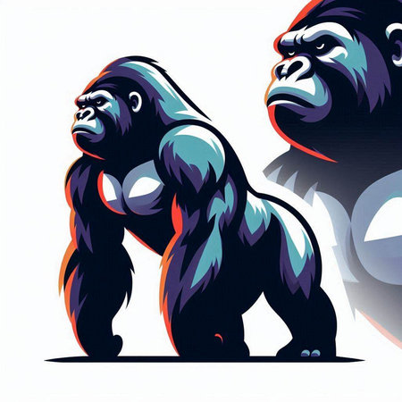 Gorilla in the wild. Vector illustration for your design.のイラスト素材