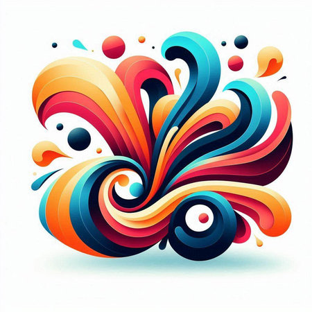Abstract colorful background with swirls. Vector illustration. Eps 10.のイラスト素材