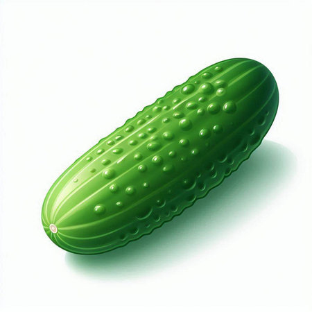 Cucumber isolated on white background. 3d render illustration.のイラスト素材