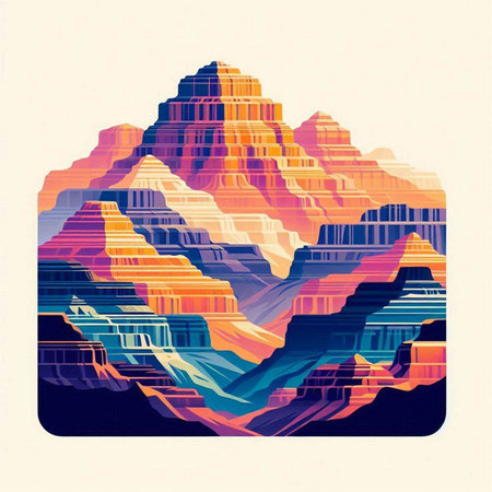 Colorful abstract background with mountains. Vector illustration. EPS 10.のイラスト素材