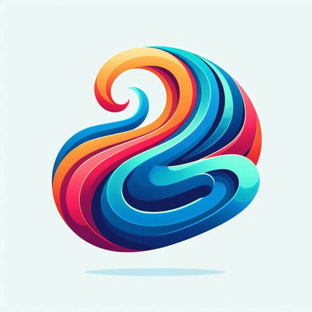 abstract colorful waves in the form of a heart, vector illustrationのイラスト素材