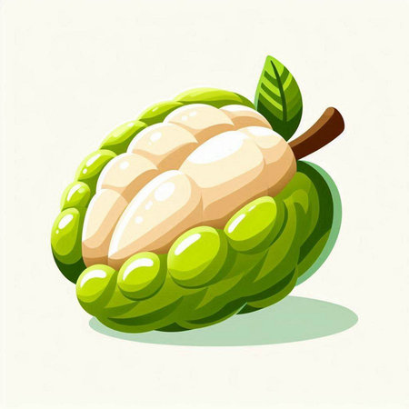 Custard apple on a white background. Vector illustration. Eps 10のイラスト素材
