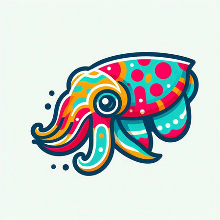 Octopus. Colorful vector illustration. Isolated on white background.のイラスト素材