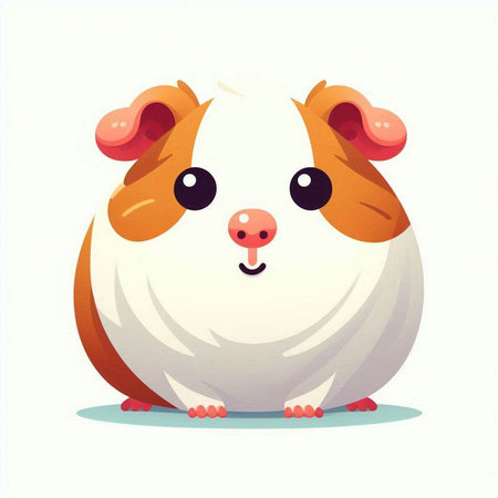 Cute guinea pig cartoon vector illustration. Cute guinea pig.のイラスト素材