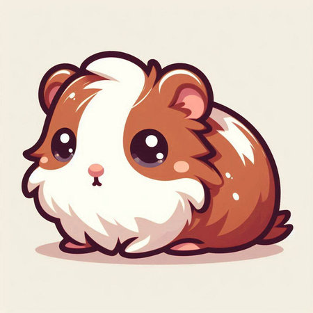 Cute hamster vector illustration. Cute guinea pig.のイラスト素材