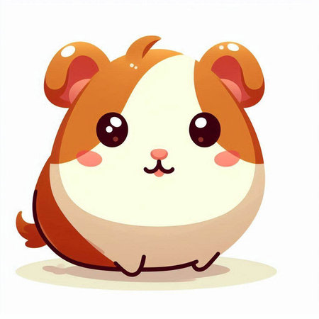 Cute hamster isolated on a white background. Vector illustration.のイラスト素材