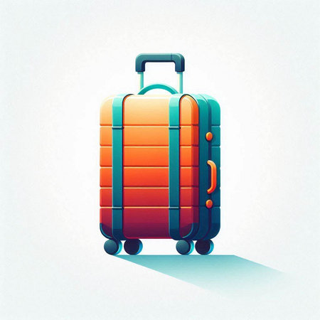 Vector illustration of a suitcase. Isolated on a white background.のイラスト素材