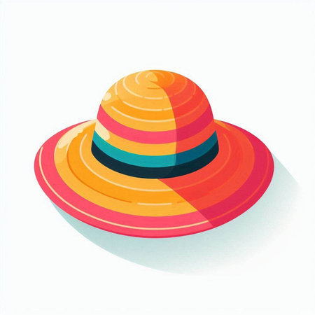 Summer hat. Isolated on a white background. Vector illustration.のイラスト素材