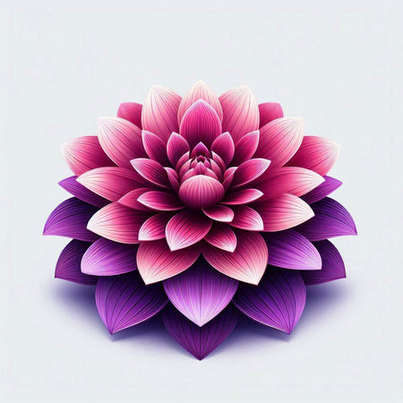 Beautiful pink dahlia on white background. Vector illustration.のイラスト素材