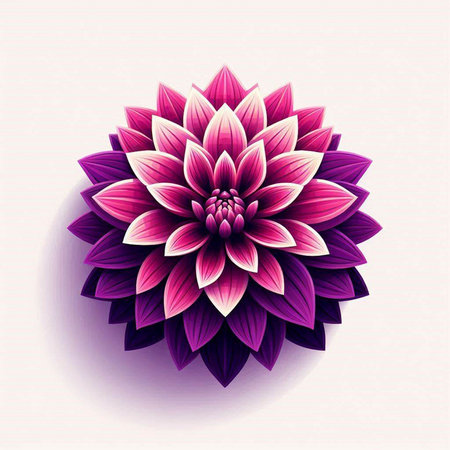Beautiful pink dahlia flower on white background. Vector illustration.のイラスト素材