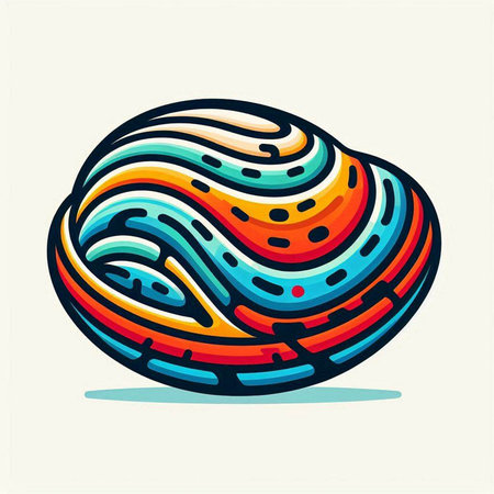 Vector illustration of a colorful abstract planet in the form of a circleのイラスト素材