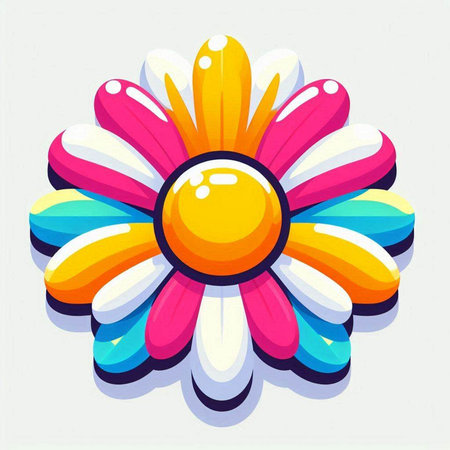 Colorful daisy flower on white background. Vector Illustration.のイラスト素材