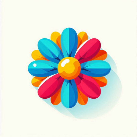 Colorful flower icon. Isolated on white background. Vector illustration.のイラスト素材