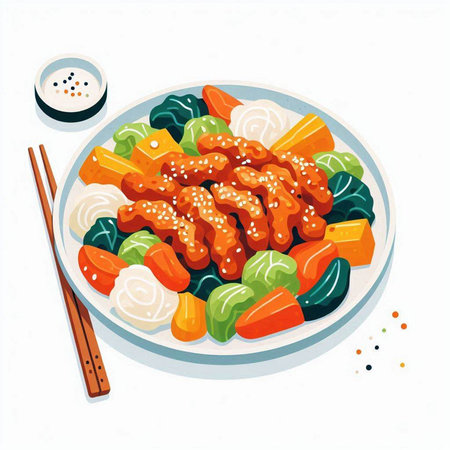 Illustration of japanese food on white background. Vector illustrationのイラスト素材