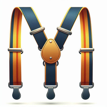 Leather belt with buckle isolated on white background, 3d renderのイラスト素材