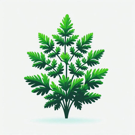 Leaf of parsley on a white background. Vector illustration.のイラスト素材