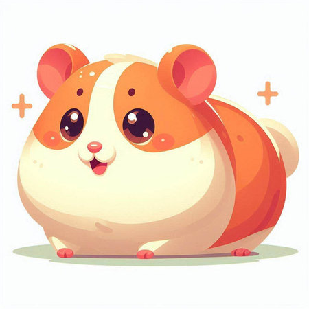 Cute cartoon hamster. Vector illustration of a hamster.のイラスト素材