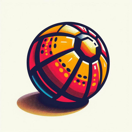 Soccer ball on a white background. Pop art retro vector illustrationのイラスト素材