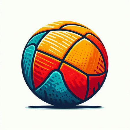 Colorful basketball ball isolated on a white background. Vector illustration.のイラスト素材