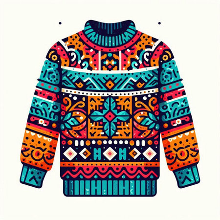 Tribal vector sweater. Colorful hand drawn illustration for your designのイラスト素材