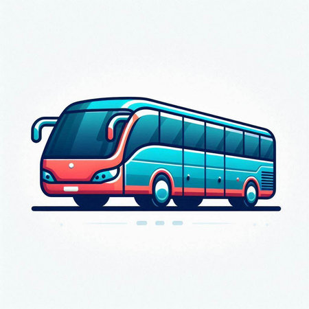 Bus icon. Vector illustration of a bus on a white background.のイラスト素材