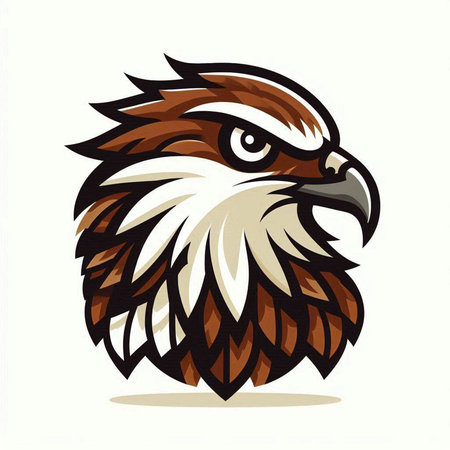 Eagle head mascot vector illustration isolated on white background. Eagle head mascot for sport team.のイラスト素材