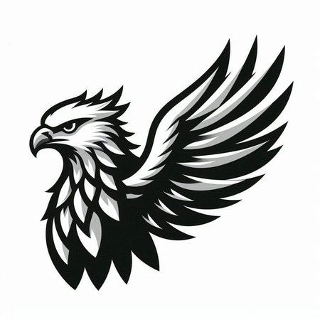 eagle head in the style of engraving on a white backgroundのイラスト素材