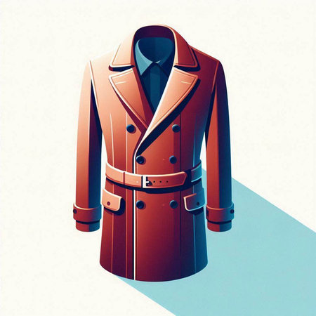Vector illustration of a coat with a collar on a white background.のイラスト素材