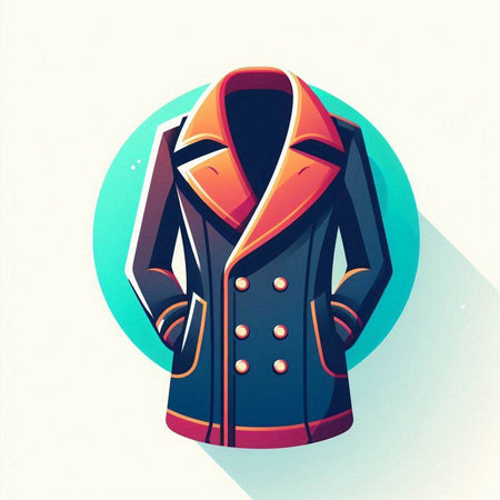 Stylized vector illustration of a coat on a white background.のイラスト素材