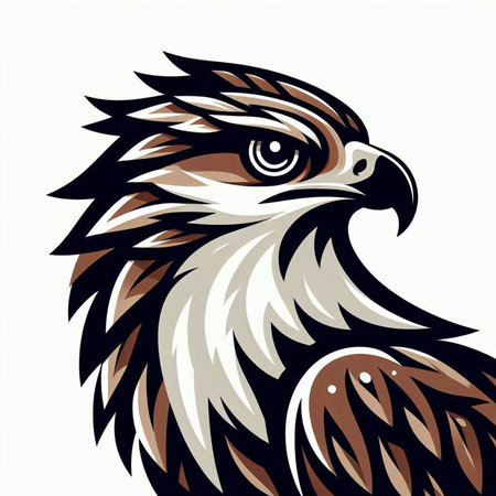Eagle head vector illustration isolated on the white background. Vector illustration.のイラスト素材