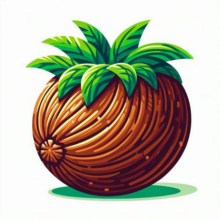 Coconut vector illustration isolated on white background. Coconut icon.のイラスト素材