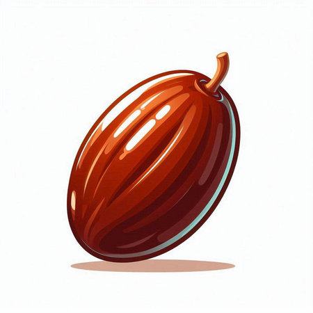 Illustration of a fresh date fruit isolated on a white background.のイラスト素材